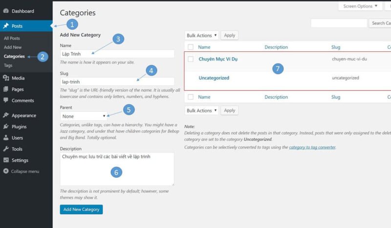 Hướng dẫn tạo Category mới trên giao diện quản trị WordPress