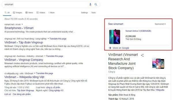 Kết quả mua sắm trang danh mục thương mại điện tử