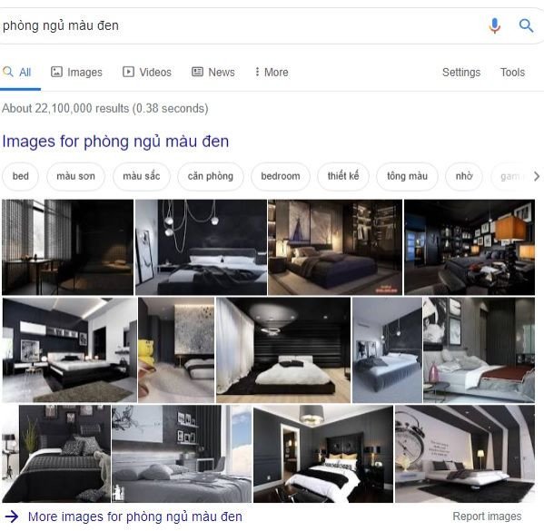 Kết quả tìm kiếm bằng hình ảnh cho từ khóa phòng ngủ màu đen