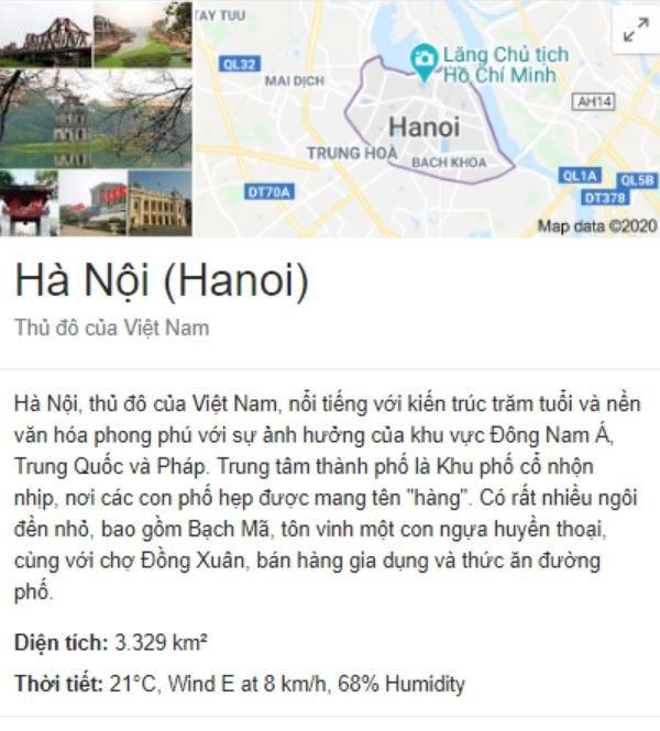 Kết quả tìm kiếm địa điểm Hà Nội