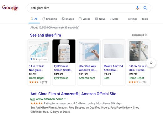 Kết quả tìm kiếm SERP của 3M bị đẩy xuống dưới