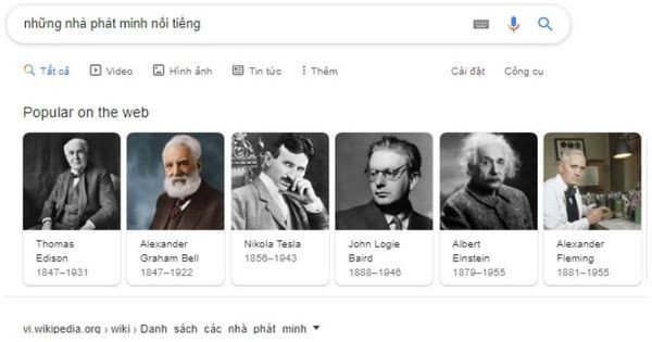 Knowledge Carousels hiển thị cho Featured Snippets