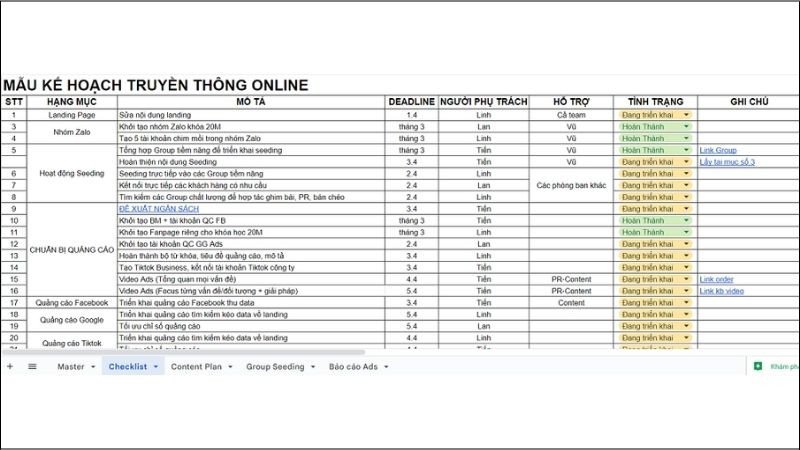Lập kế hoạch truyền thông online đa kênh