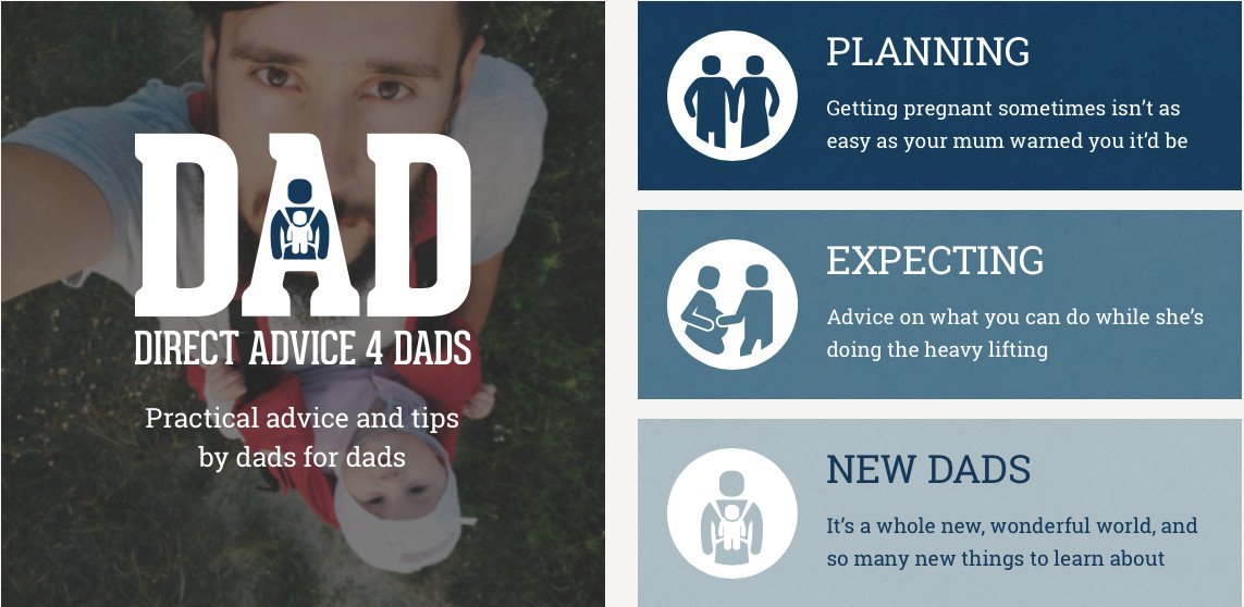 Logo Direct Advice 4 Dads, ví dụ về content marketing cho cha.