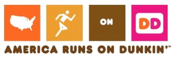 Logo Dunkin' Donuts nổi tiếng với thông điệp gắn kết "America runs on Dunkin'".