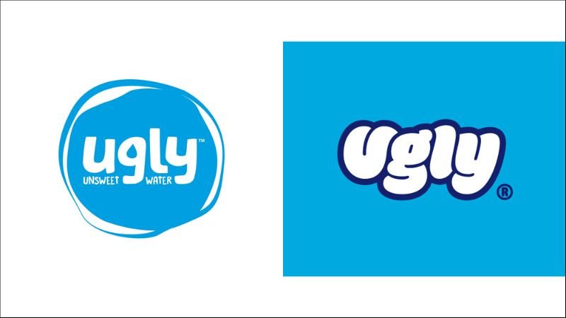 Logo trước và sau khi thay đổi của Ugly Drinks
