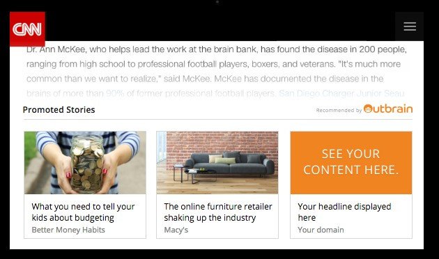 Mạng lưới Outbrain giúp phân phối nội dung tự nhiên qua quảng cáo
