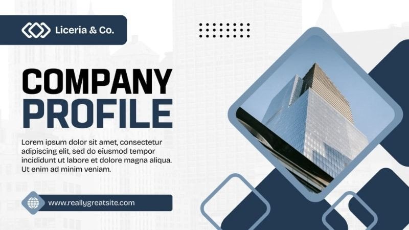 Mẫu Company Profile 2: Xanh Trắng Thanh Lịch