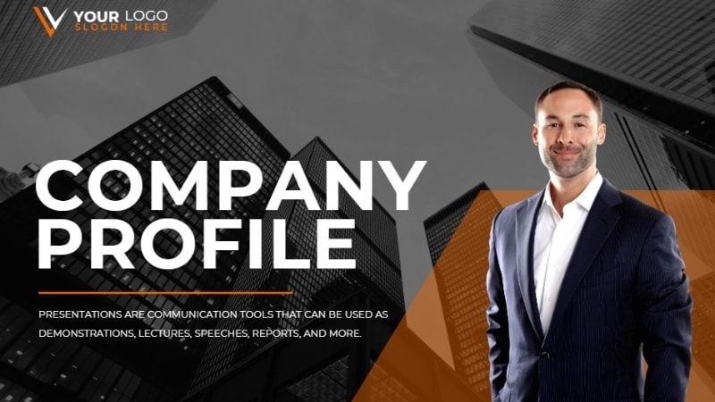 Mẫu Company Profile 3: Đen Cam Cá Tính