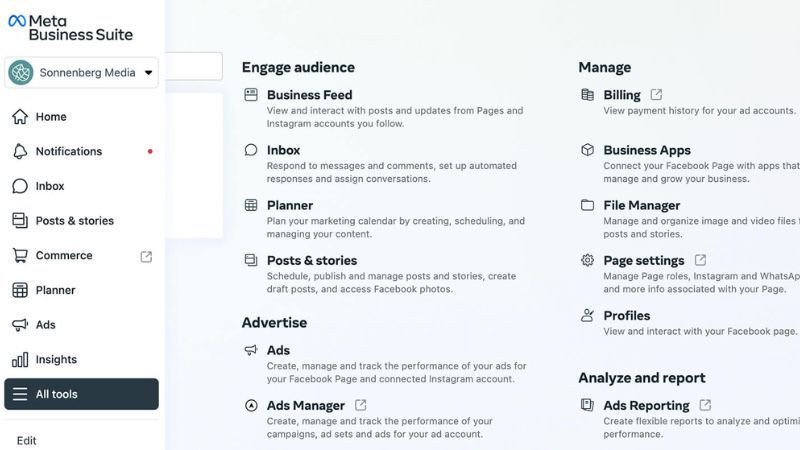 Meta Business Suite quản lý tập trung các kênh Facebook Marketing