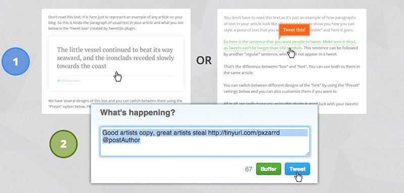 Minh họa plugin "Tweet This" trong bài viết