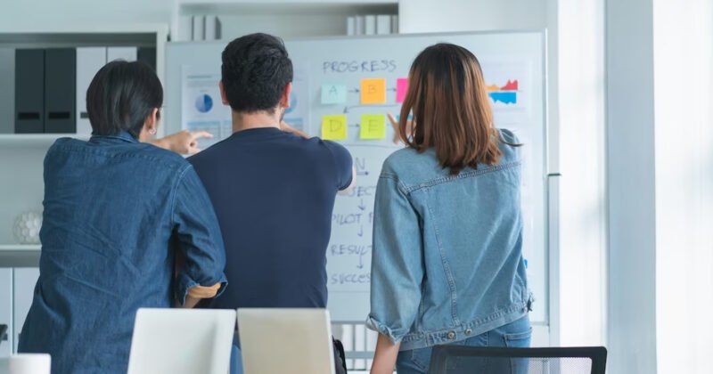 Mô hình 4P Marketing cơ bản với các yếu tố Sản phẩm, Giá cả, Phân phối, Xúc tiến.