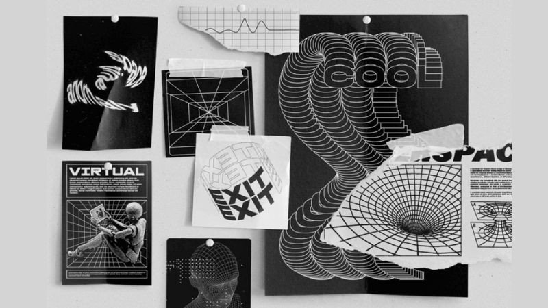 Moodboard chuyên về thiết kế kiểu chữ, thể hiện sự đa dạng của font và phong cách