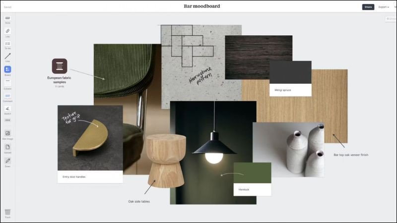 Moodboard ứng dụng trong lĩnh kế hoạch thiết kế nội thất, giúp định hình phong cách