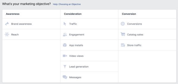 Mục tiêu quảng cáo Facebook