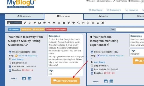 MyBlogU - Nền tảng tổng hợp ý kiến chuyên gia để tạo ý tưởng nội dung