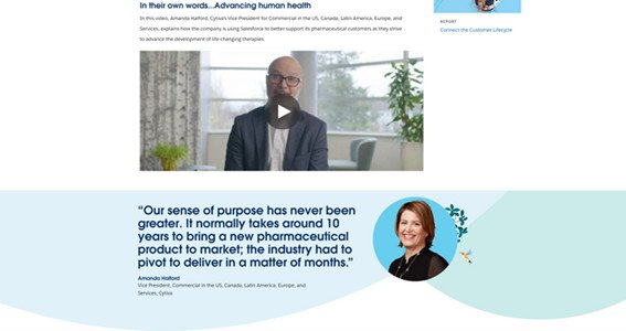 Nghiên cứu điển hình của Salesforce về Cytiva, minh họa cách kể chuyện chân thực từ khách hàng giúp truyền tải ý tưởng phức tạp một cách mạnh mẽ