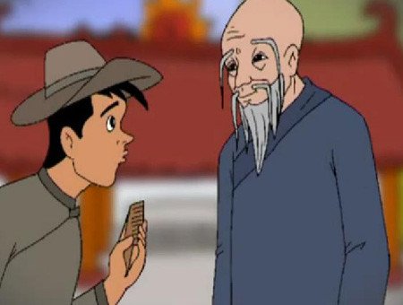Người bán hàng đang giới thiệu lược cho các nhà sư để tạo nhu cầu khách hàng mới