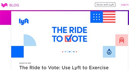 Người lái xe Lyft tham gia chiến dịch vận động bầu cử, hỗ trợ tiếp thị định hướng mục đích