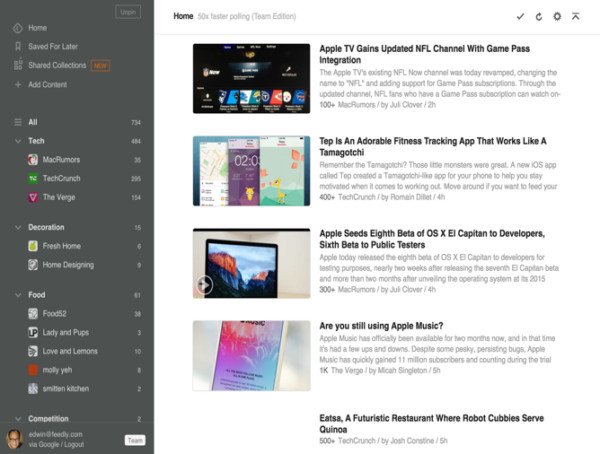 Nguồn cấp RSS của Feedly giúp tổ chức và theo dõi nội dung từ nhiều nguồn