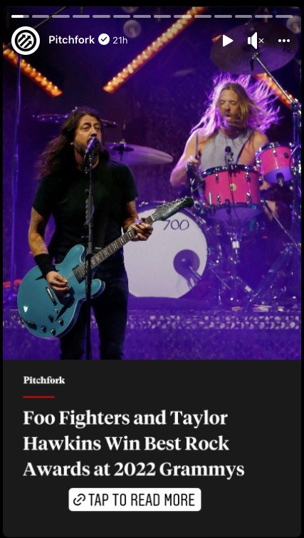 Pitchfork quảng bá câu chuyện trên Facebook
