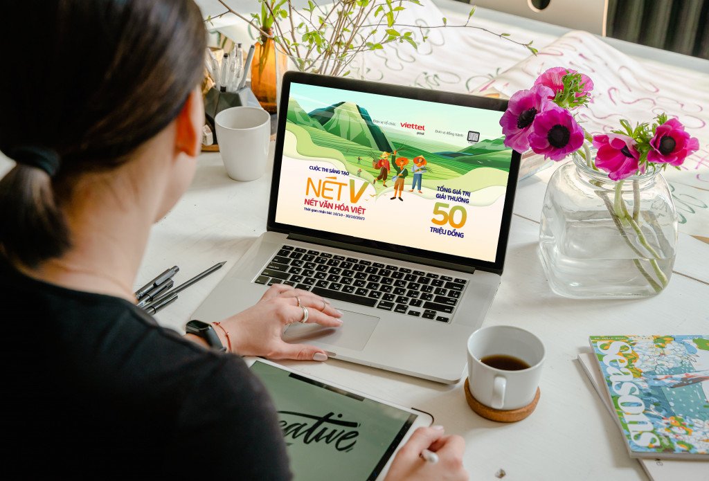 Poster cuộc thi thiết kế Nét V Nét văn hóa Việt của Viettel Post
