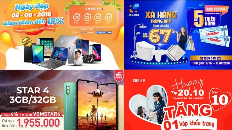 Quảng cáo banner tĩnh chỉ sử dụng hình ảnh dưới dạng tệp PNG hoặc JPG