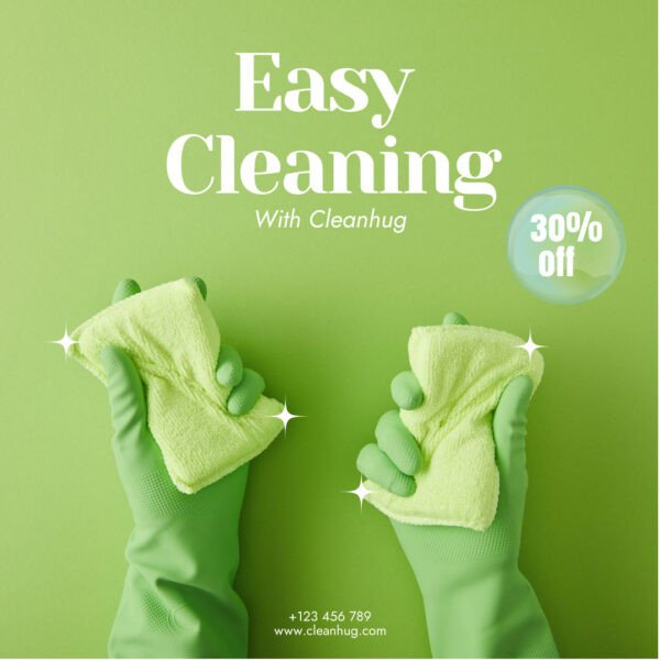 Quảng cáo dịch vụ vệ sinh Easy Cleaning màu xanh lá cây được marketer xếp hạng #1