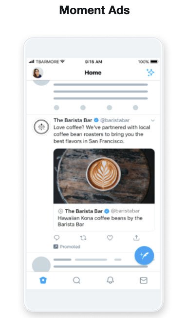 Quảng cáo Twitter Moment của The Barista Bar