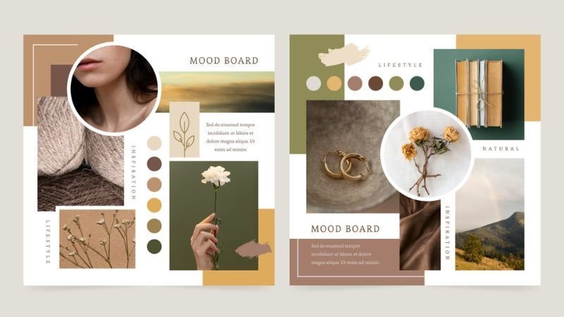 Sắp xếp các yếu tố trên Moodboard giúp tạo nên bố cục hài hòa và thu hút
