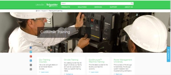Schneider Electric Energy University nơi cung cấp các khóa học về nội dung giáo dục năng lượng và hiệu quả.