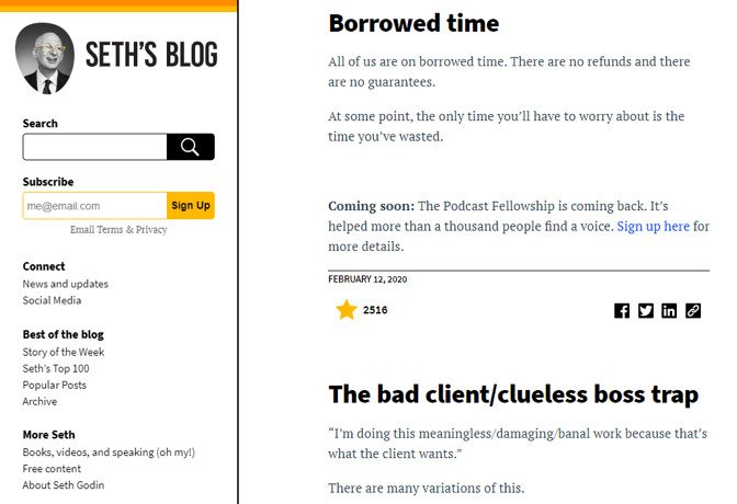 Seth Godin, một chuyên gia marketing nổi tiếng, đại diện cho việc có góc nhìn độc đáo trong nội dung giá trị