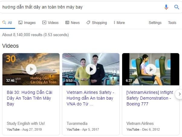 Slide video hiển thị cho Search Intent video