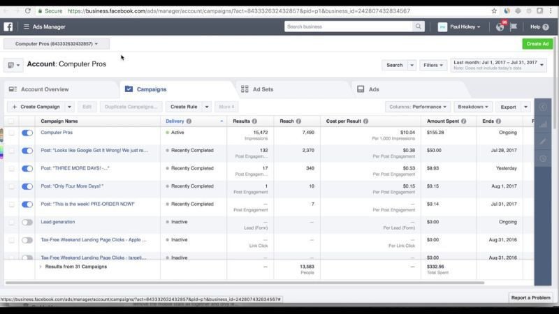 Sử dụng Facebook Ads Manager để quản lý chiến dịch Facebook Marketing