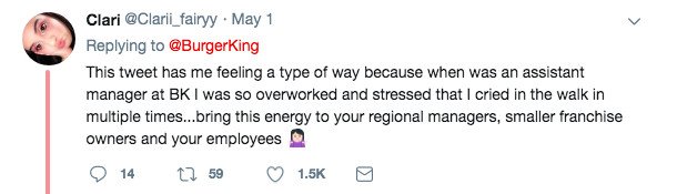 Thảo luận trên Twitter về vấn đề sức khỏe của nhân viên Burger King