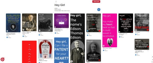 Thẻ Valentine #HeyGirl của GE với Thomas Edison, thể hiện văn hóa doanh nghiệp độc đáo