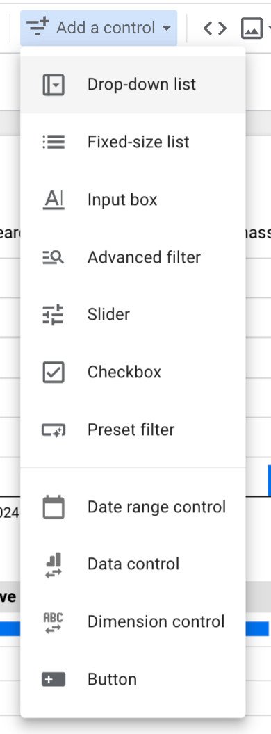Thêm điều khiển bộ lọc dữ liệu vào báo cáo Google Looker Studio