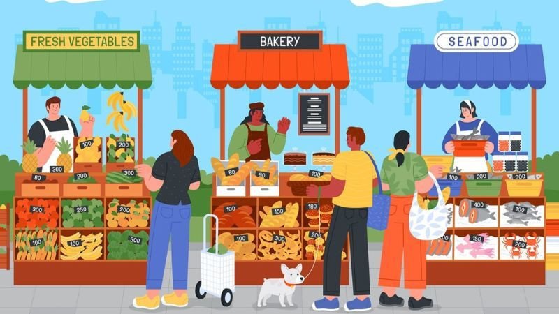 Thị trường là nơi gặp gỡ của cung và cầu trong giao dịch hàng hóa dịch vụ