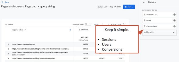 Thiết lập báo cáo Page path + query string trong GA4