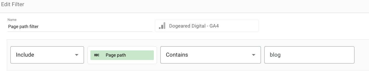 Thiết lập bộ lọc theo đường dẫn trang (Page path) trong Google Looker Studio