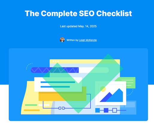 Tiêu đề ngắn gọn và trực tiếp "Checklist SEO Hoàn Chỉnh", tối ưu cho khả năng quét nhanh.