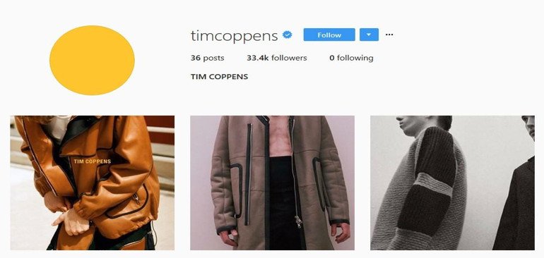 Tim Coppens sử dụng Instagram Live để trình diễn thời trang