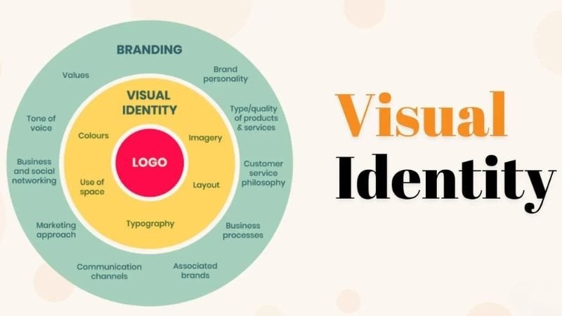 Tổng quan bộ nhận diện thương hiệu với logo và màu sắc
