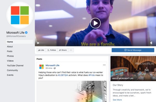 Trang Facebook Microsoft Life chia sẻ văn hóa doanh nghiệp độc đáo