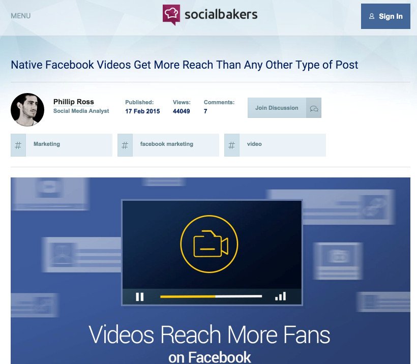 Trang Socialbakers được liên kết từ Buffer