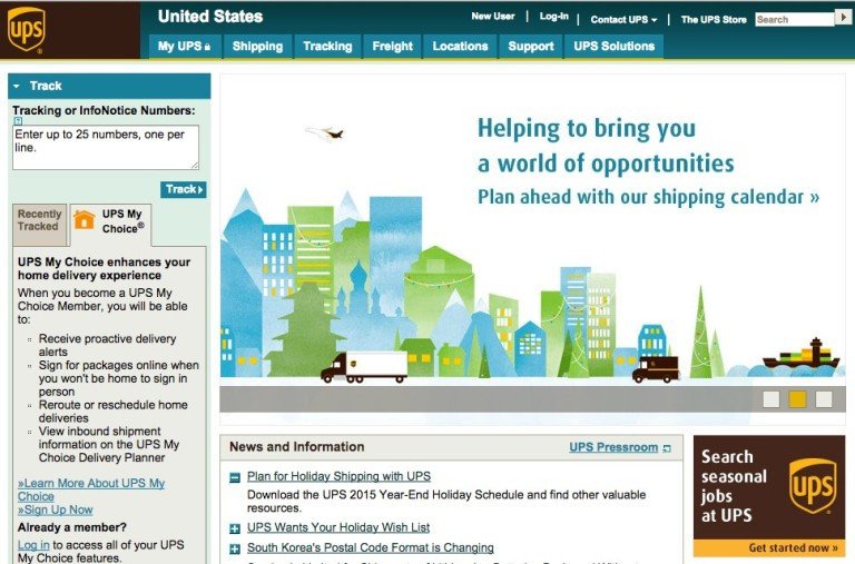 Trang tiếp theo của UPS với CTA rõ ràng hơn, minh họa sự cải thiện trong trải nghiệm người dùng.