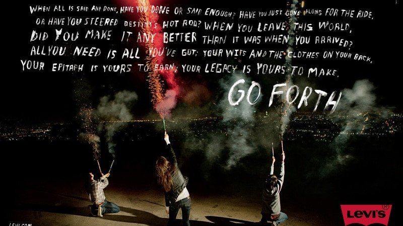 Tuyên ngôn thương hiệu "Go Forth" của Levi's thể hiện tinh thần tiên phong và tự do