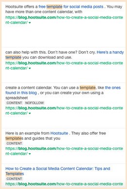 Văn bản neo liên kết đến mẫu của Hootsuite