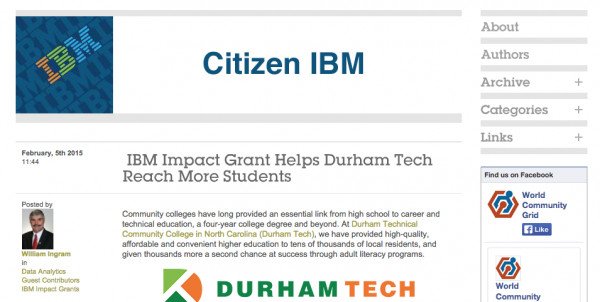 Ví dụ blog của IBM về công nghệ điện toán đám mây và dữ liệu lớn, minh họa sự chuyên sâu về content marketing.