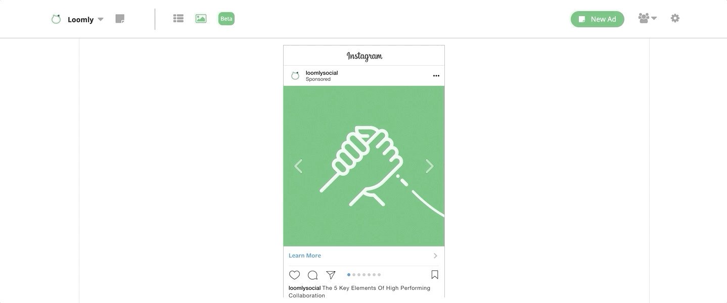 Ví dụ quảng cáo carousel trên Instagram với infographic ngang về tiếp thị nội dung